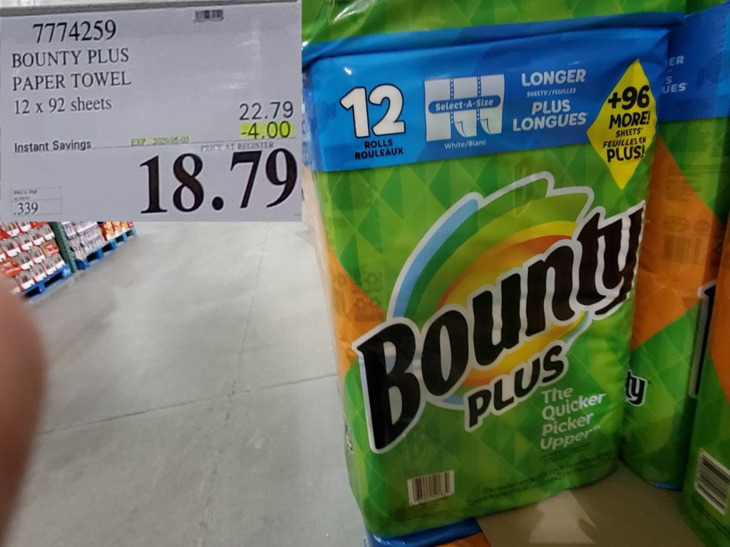 7774259 BOUNTY PLUS PAPER TOWEL 12 x 92 sheets 4 00 INSTANT SAVINGS