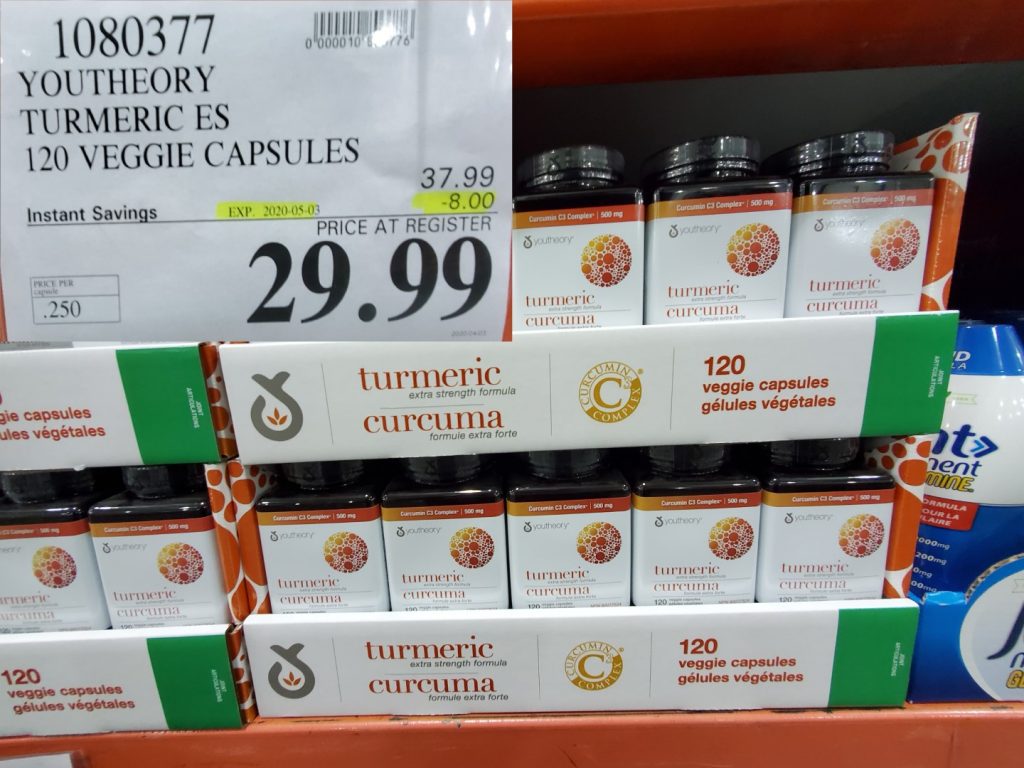 1080377 YOUTHEORY TUMERIC ES 120 VEGGIE CAPSULES 8 00 INSTANT SAVINGS