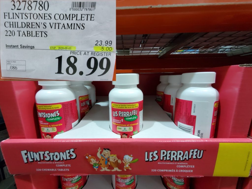 3278780 FLINTSTONES COMPLETE CHILDREN S VITAMINS 220 TABLETS 5 00