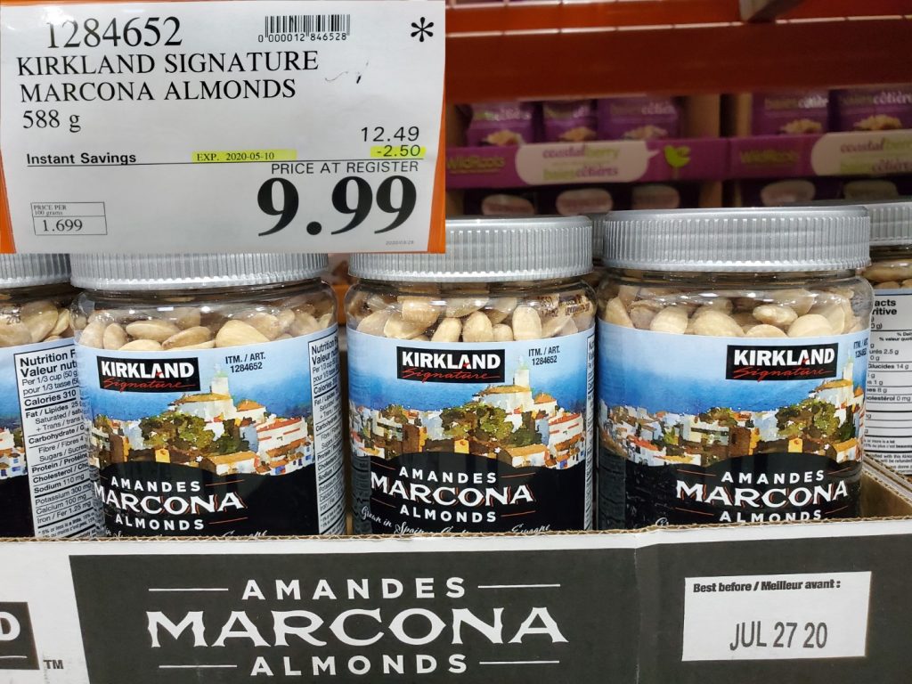 1284652 KIRKLAND SIGNATURE MARCONA ALMONDS 588 G 2 50 INSTANT SAVINGS