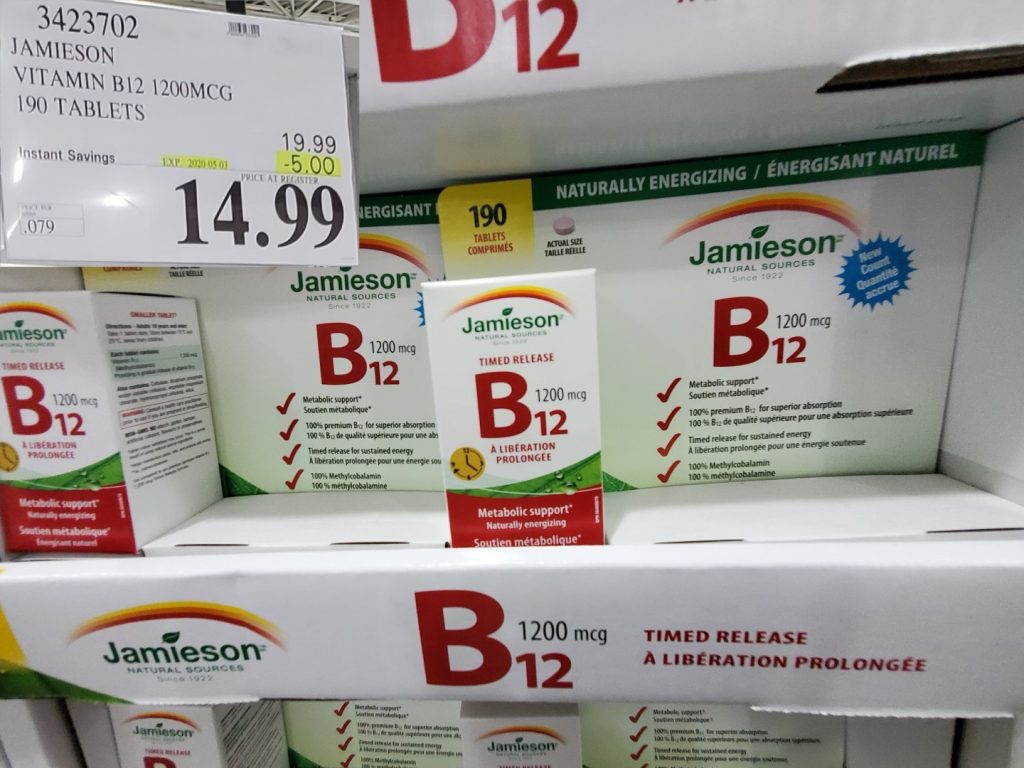 3423702 JAMIESON VITAMIN B12 1200MCG 190 TABLETS 5 00 INSTANT SAVINGS