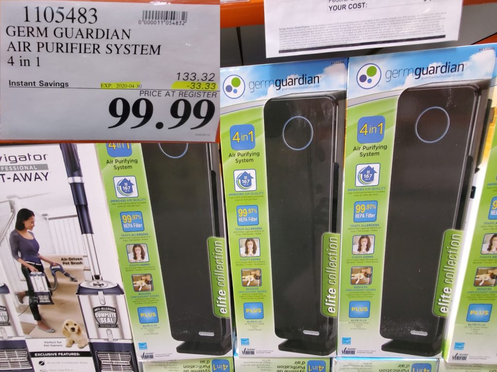 1105483 GERM GUARDIAN AIR PURIFIER SYSTEM 4 IN 1 33 33 INSTANT SAVINGS
