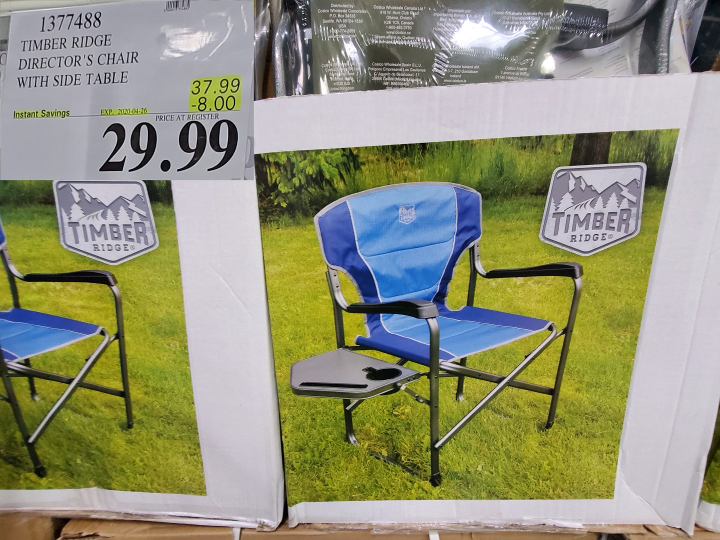 1377488 Timber Ridge Director S Chair, Director S Chair With Side Table Costco