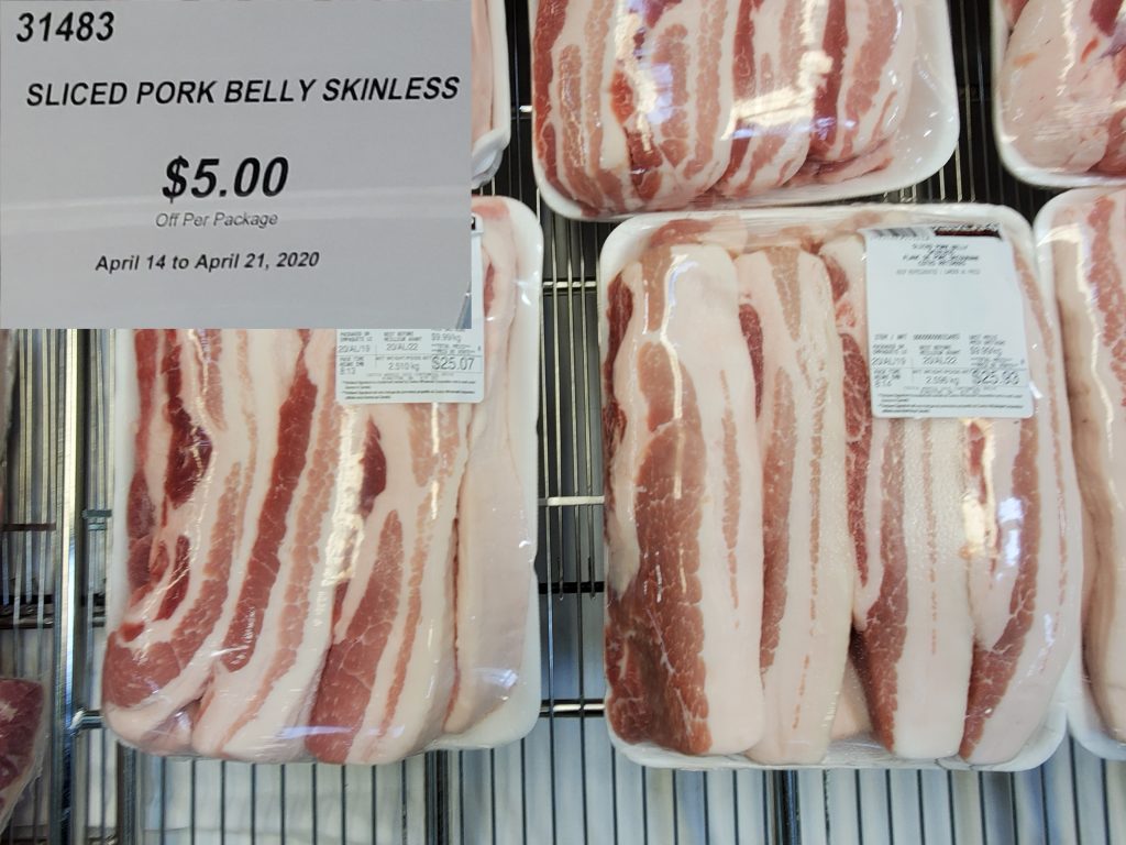Costco meat dept bacon