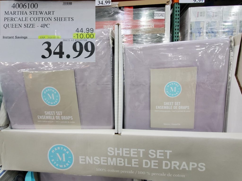 4006100 MARTHA STEWART PERCALE COTTON SHEETS QUEEN SIZE 4PC 10 00