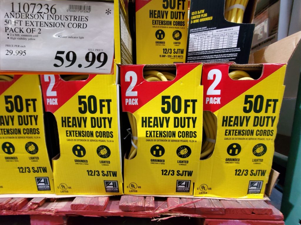 1107236 ANDERSON INDUSTRIES 50 FT EXTENSION CORD PACK OF 2 59 99