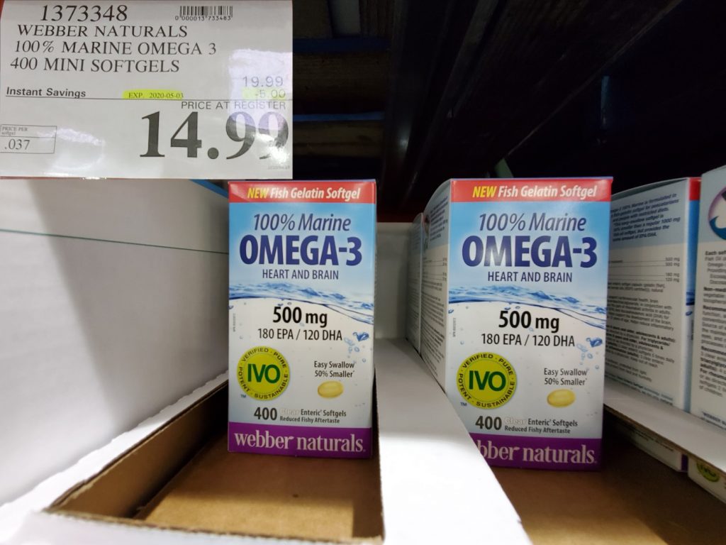 1373348 WEBBER NATURALS 100 MARINE OMEGA 3 400 MINI SOFTGELS 5 00
