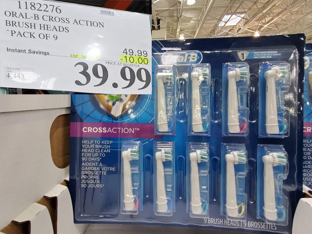 1182276 ORAL B CROSS ACTION BRUSH HEADS PACK OF 9 10 00 INSTANT SAVINGS