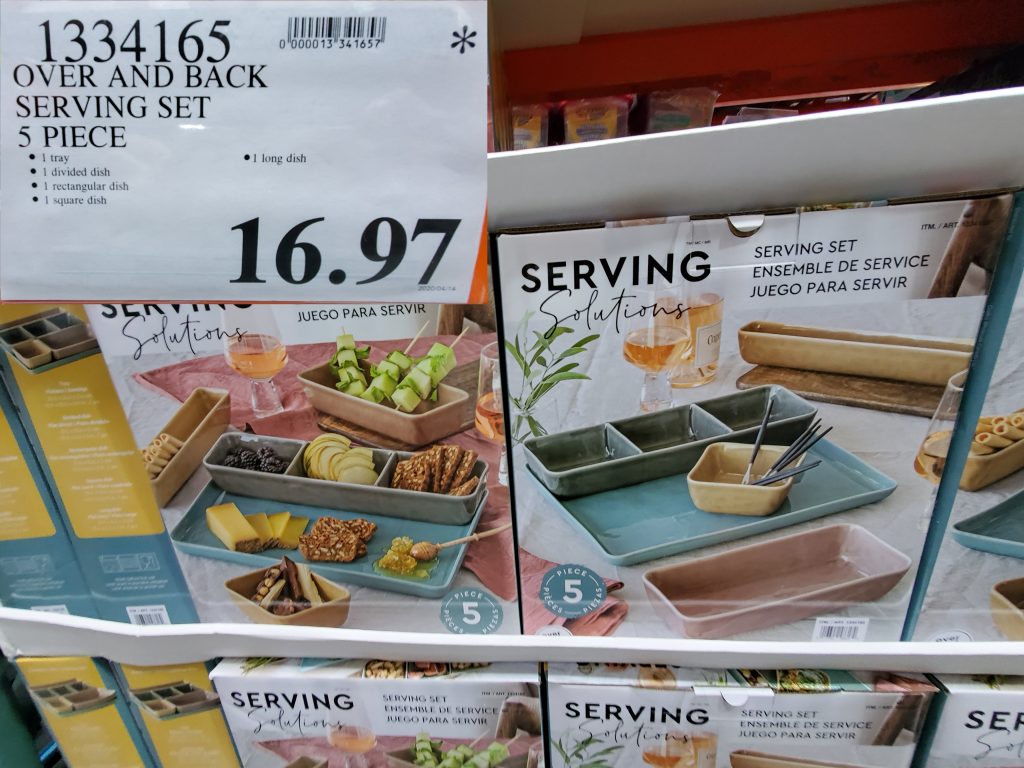 1334165 OVER AND BACK SERVING SET 5 PIECE 16 97 Costco East Fan Blog