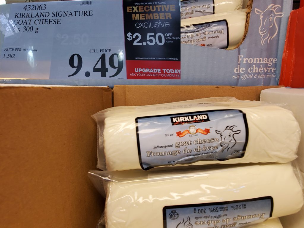 432063 KIRKLAND SIGNATURE GOAT CHEESE 2 X 300 G 9 49 Costco East Fan Blog