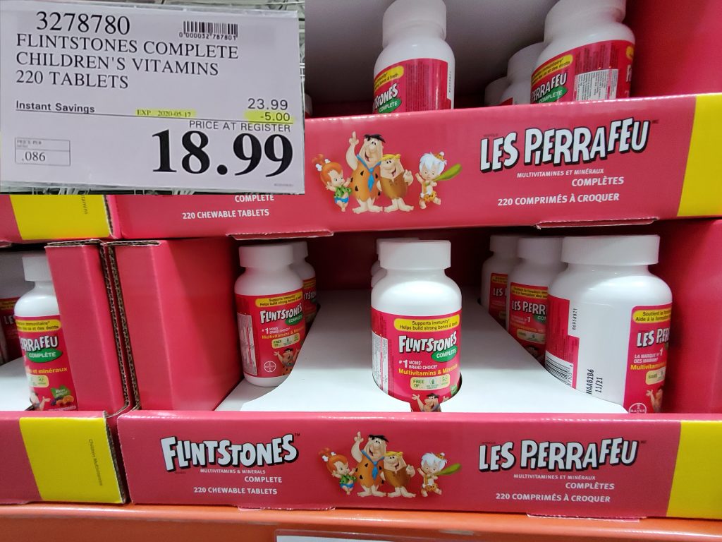 3278780 FLINTSTONES COMPLETE CHILDREN S VITAMINS 220 TABLETS 5 00