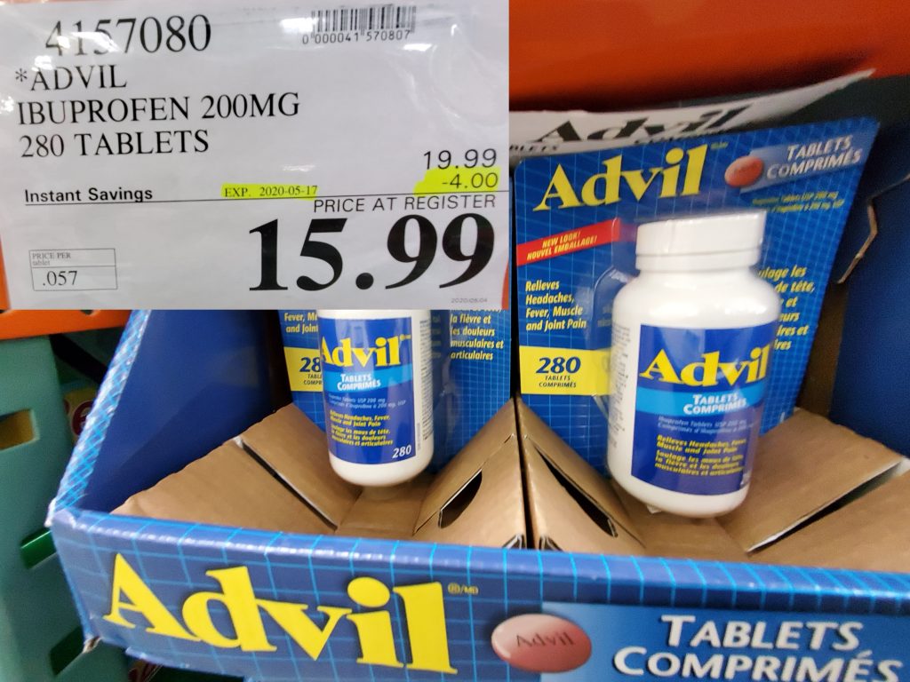 4157080 ADVIL IBUPROFEN 200MG 280 TABLETS 4 00 INSTANT SAVINGS EXPIRES