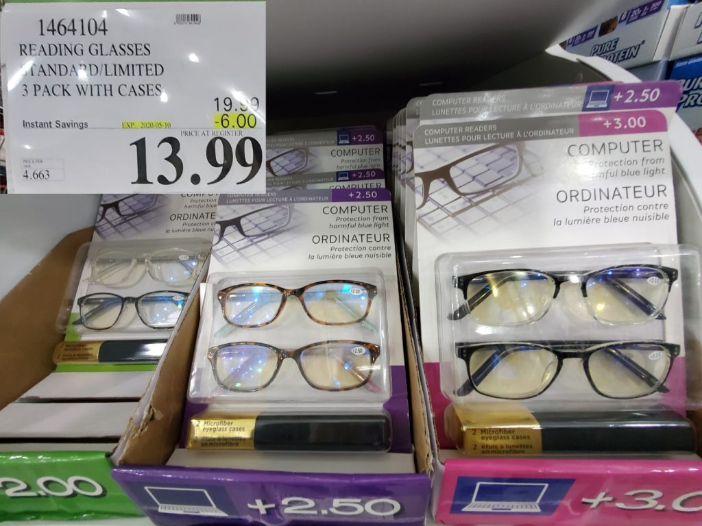 1464104 READING GLASSES STANDARD LIMITED 3 PACK WITH CASES 6 00 INSTANT