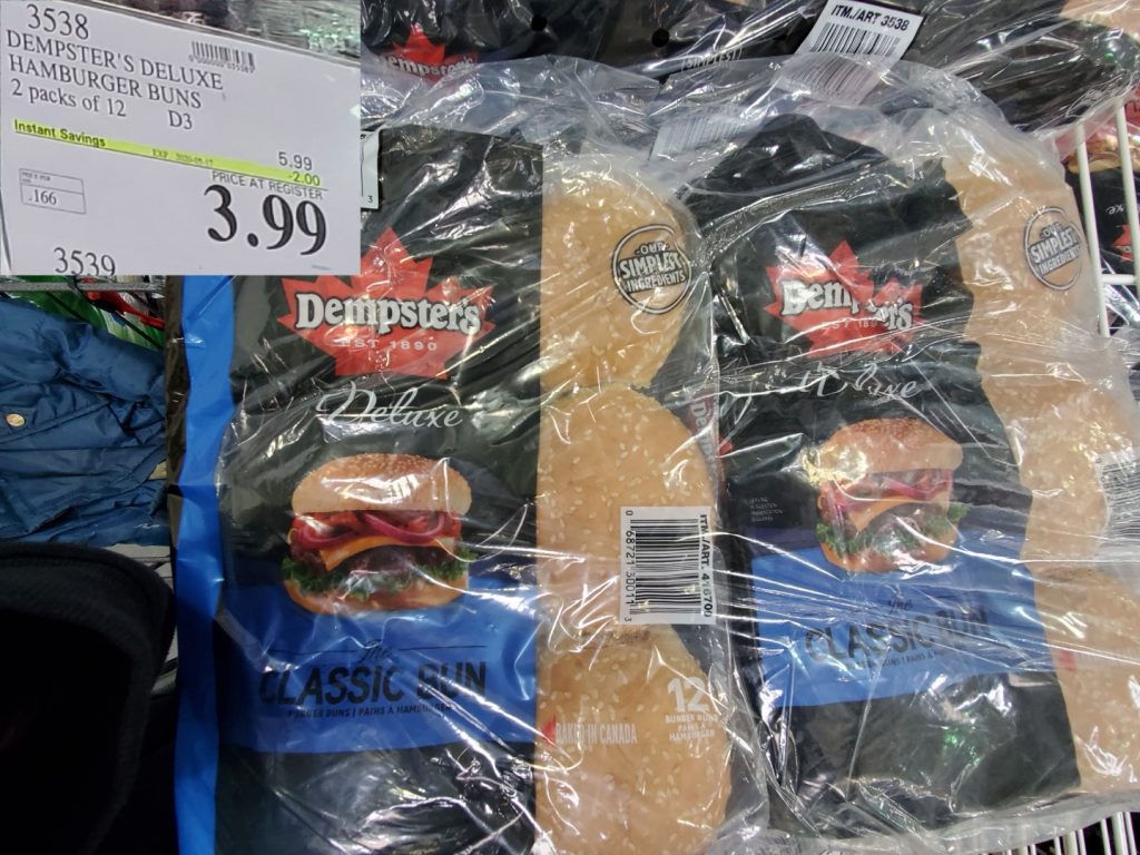 3538 DEMPSTER S DELUXE HAMBURGER BUNS 2 packs of 12 2 00 INSTANT