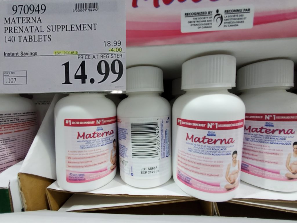 970949 MATERNA PRENATAL SUPPLEMENT 140 TABLETS 4 00 INSTANT SAVINGS EXPIRES ON 2020 05 24 14 99