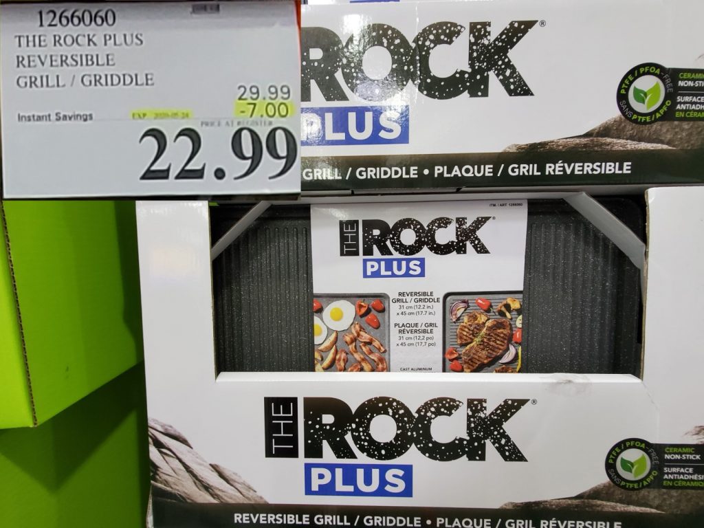 1266060 THE ROCK PLUS REVERSIBLE GRILL GRIDDLE 7 00 INSTANT SAVINGS EXPIRES ON 2020 05 24 22 99