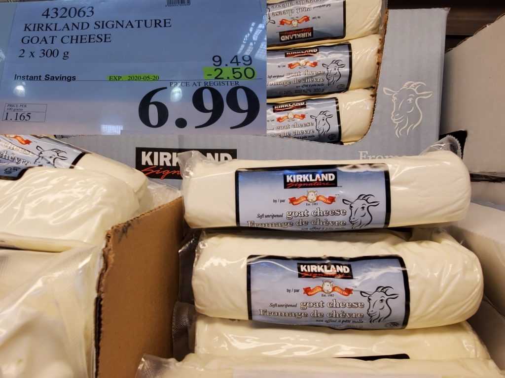 432063 KIRKLAND SIGNATURE GOAT CHEESE 2 X 300 G 2 50 INSTANT SAVINGS EXPIRES ON 2020 05 20 6 99