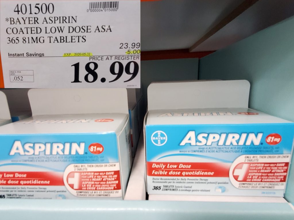 401500 BAYER ASPIRIN COATED LOW DOSE ASA 365 81MG TABLETS 5 00 INSTANT ...