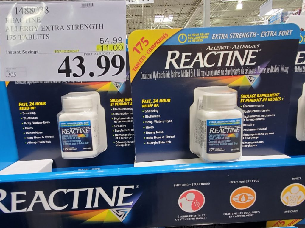 1488038 REACTINE ALLERGY EXTRA STRENGTH 175 TABLETS 11 00 INSTANT ...