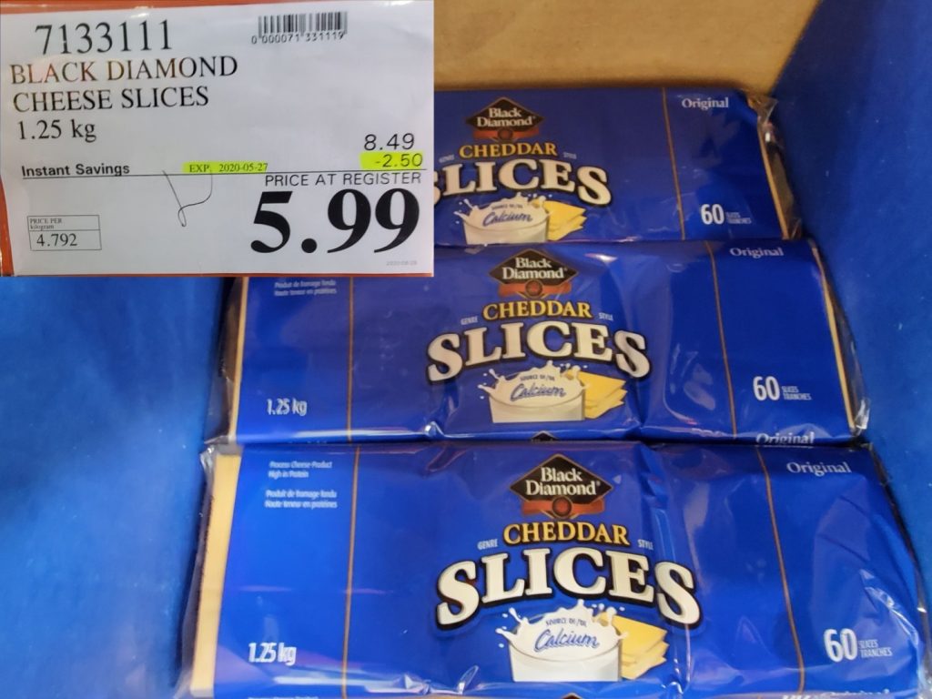 7133111 BLACK DIAMOND CHEESE SLICES 1 25 KG 2 50 INSTANT SAVINGS