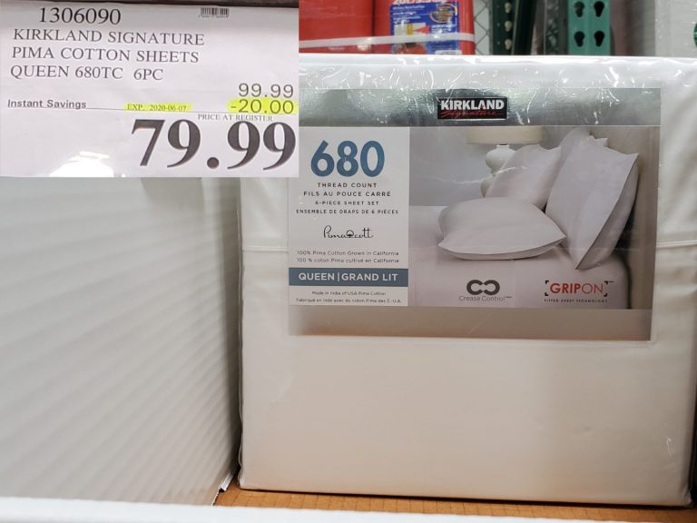 1306090 KIRKLAND SIGNATURE PIMA COTTON SHEETS QUEEN 680TC 6PC 20 00 ...