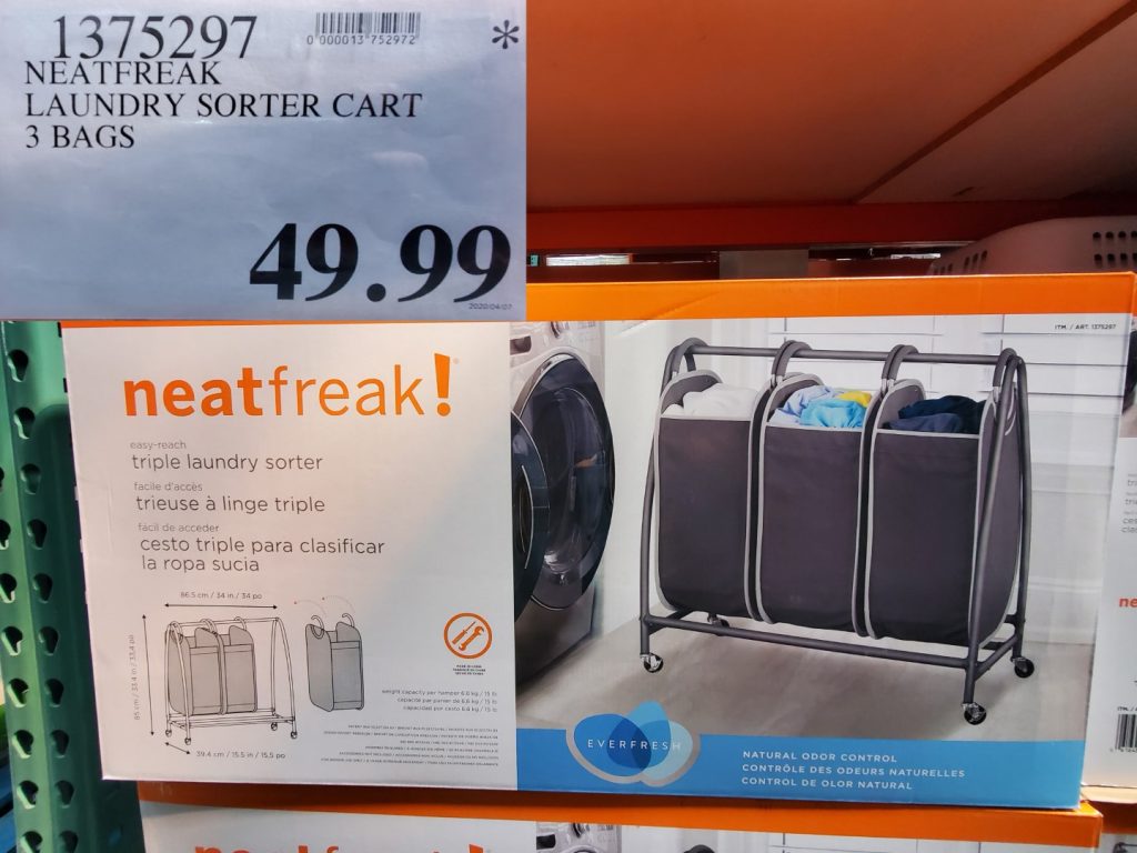 1375297 NEATFREAK LAUNDRY SORTER CART 3 BAGS 49 99 Costco East Fan Blog