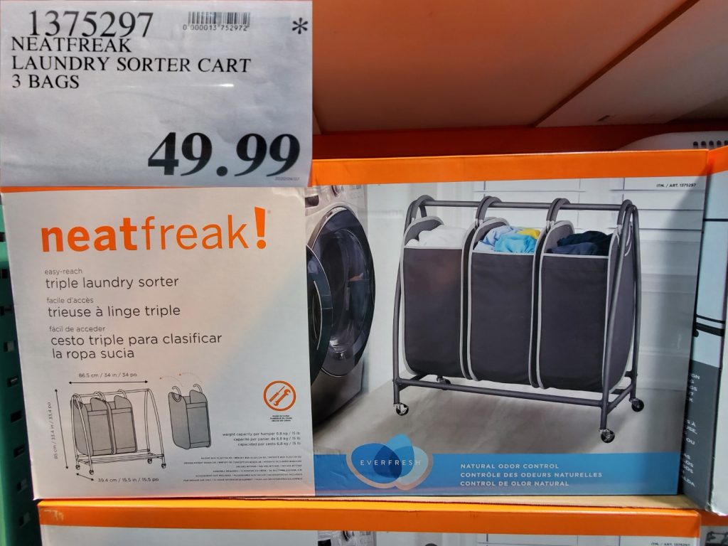 1375297 NEATFREAK LAUNDRY SORTER CART 3 BAGS 49 99 Costco East Fan Blog