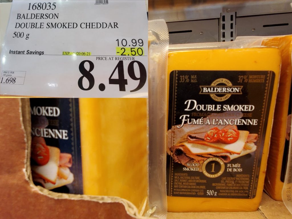 168035 BALDERSON DOUBLE SMOKED CHEDDAR 500 G 2 50 INSTANT SAVINGS EXPIRES ON 2020 06 21 8 49
