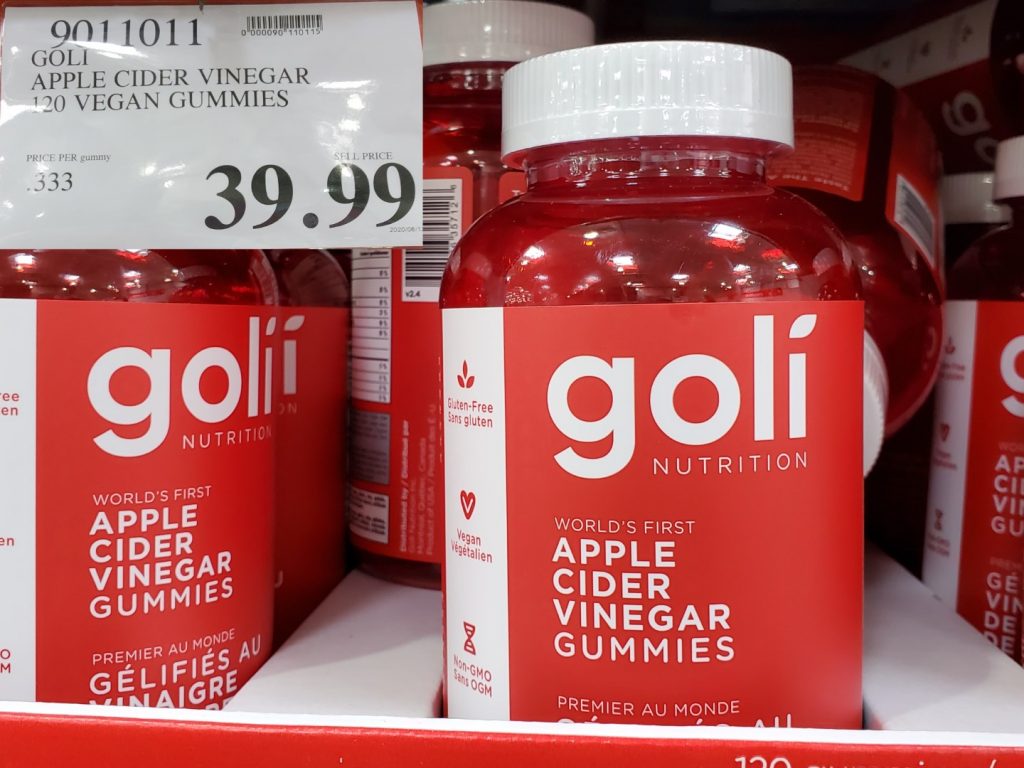 9011011 GOLI APPLE CIDER VINEGAR 120 VEGAN GUMMIES 39 99 Costco East