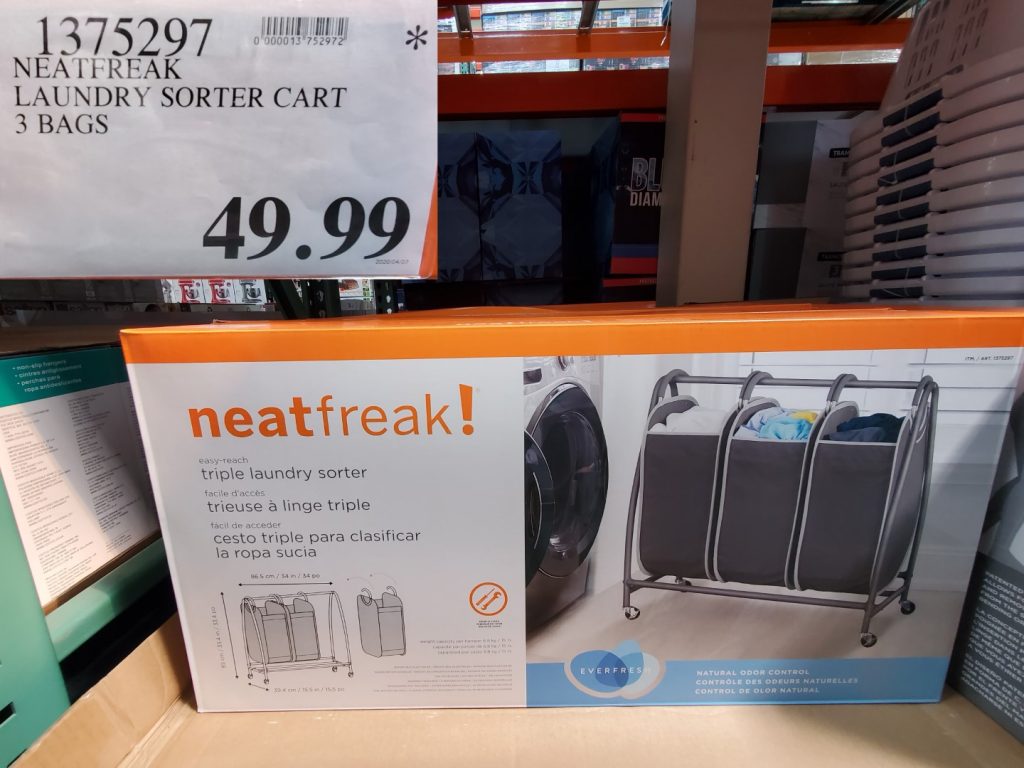 1375297 NEATFREAK LAUNDRY SORTER CART 3 BAGS 49 99 Costco East Fan Blog