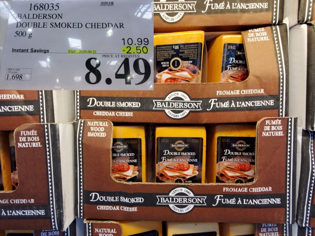 168035 BALDERSON DOUBLE SMOKED CHEDDAR 500 G 2 50 INSTANT SAVINGS EXPIRES ON 2020 06 21 8 49