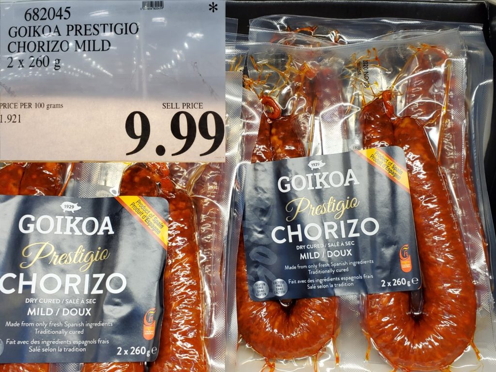 682045 GOIKOA PRESTIGIO CHORIZO MILD 2 X 260 G 9 99 Costco East Fan Blog