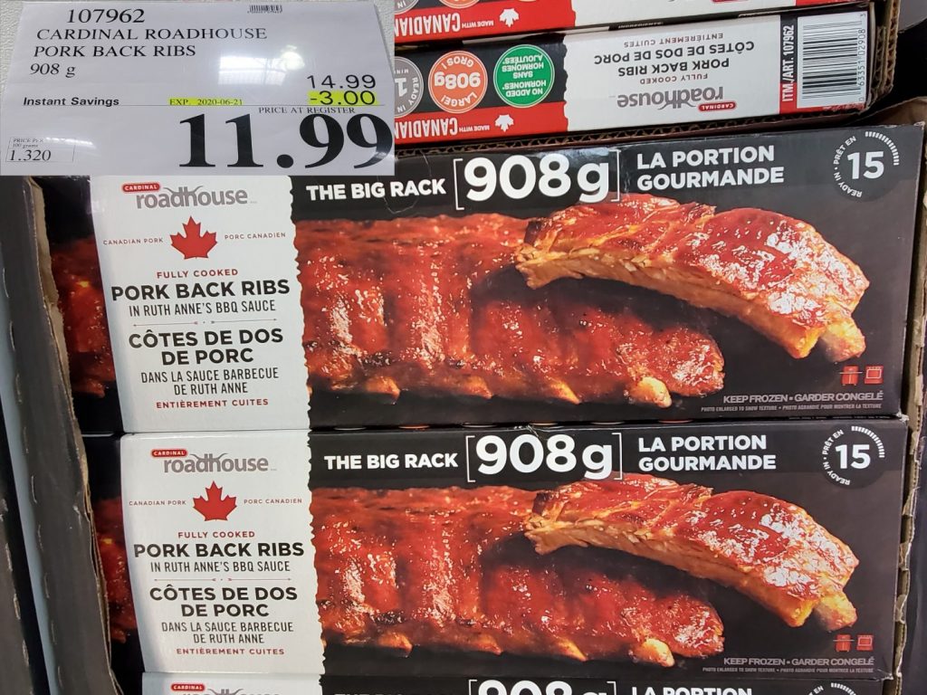 107962 CARDINAL ROADHOUSE PORK BACK RIBS 908 g 3 00 INSTANT SAVINGS