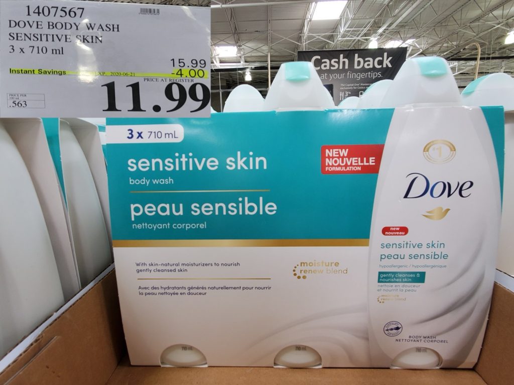 1407567 DOVE BODY WASH SENSITIVE SKIN 3 X 710 ML 4 00 INSTANT SAVINGS