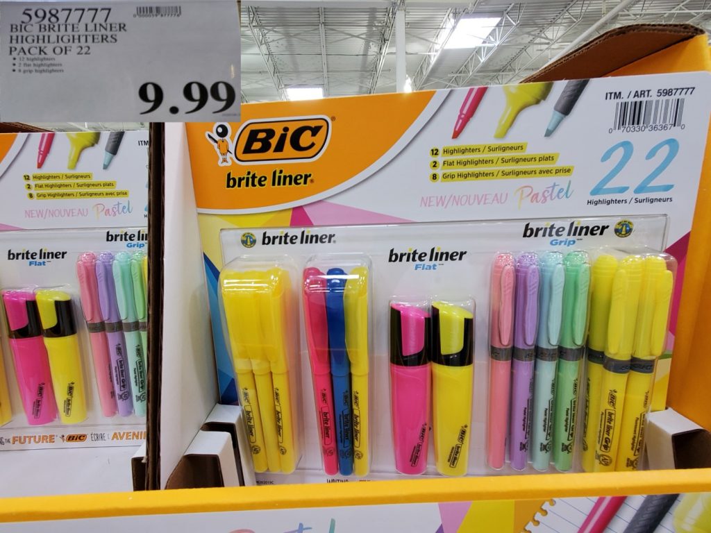 5987777 BIC BRITE LINER HIGHLIGHTERS PACK OF 22 9 99 Costco East Fan Blog