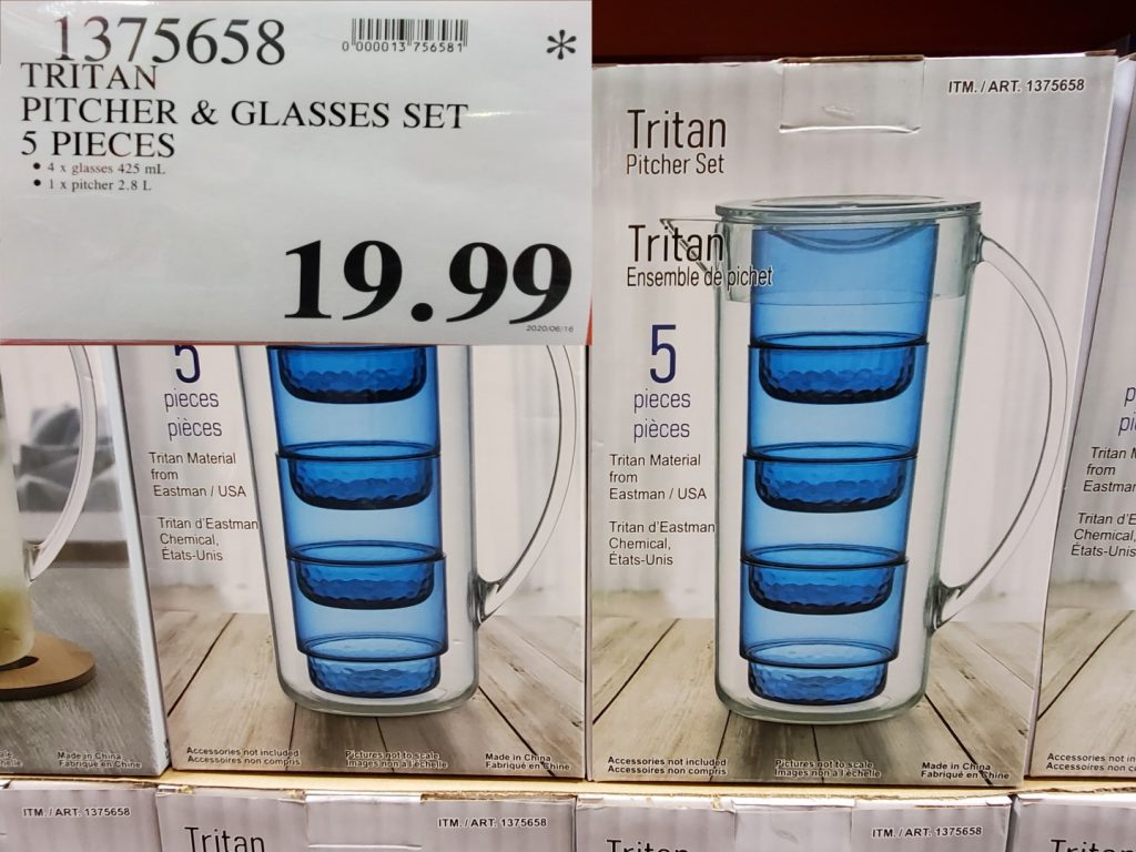1375658 TRITAN PITCHER GLASSES SET 5 PIECES 19 99 Costco East Fan Blog