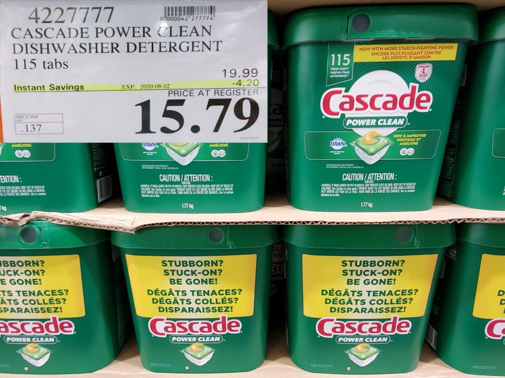 4227777 CASCADE POWER CLEAN DISHWASHER DETERGENT 115 tabs 4 20 INSTANT
