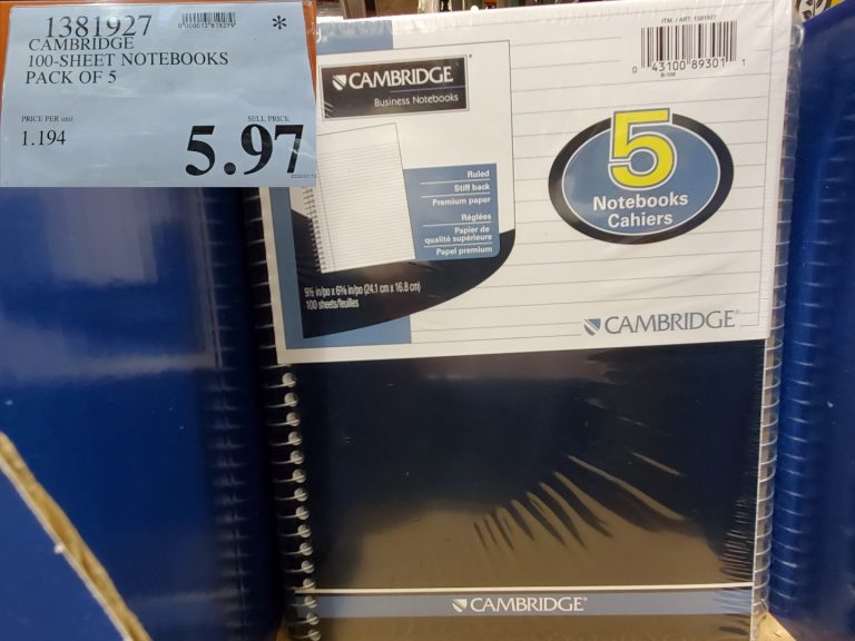 1381927 CAMBRIDGE 100 SHEET NOTEBOOKS PACK OF 5 5 97 Costco East Fan Blog
