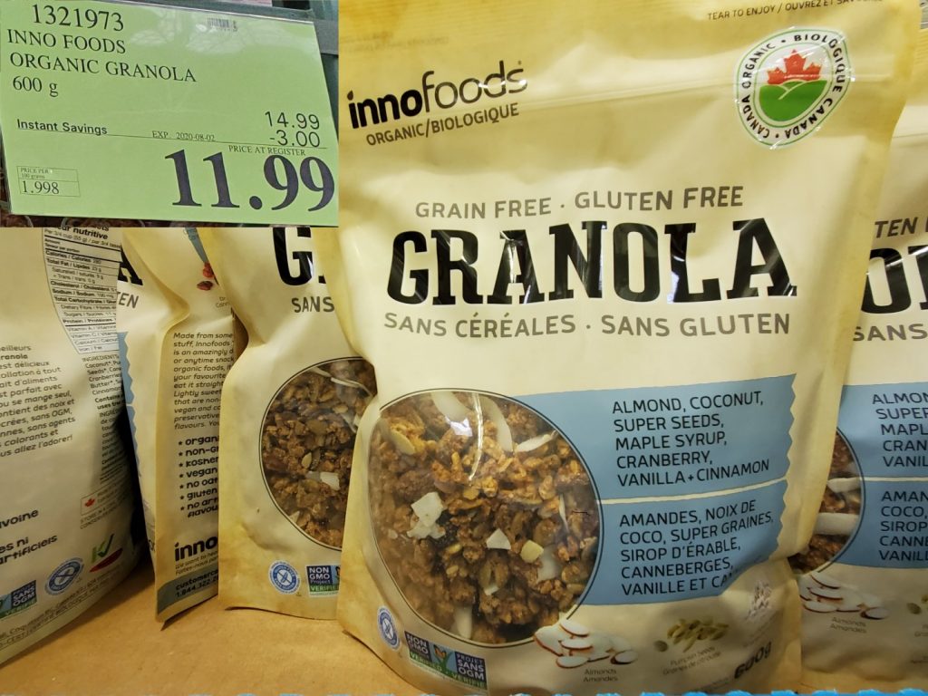 1321973 INNO FOODS ORGANIC GRANOLA 600 g 3 00 INSTANT SAVINGS EXPIRES ON 2020 08 02 11 99