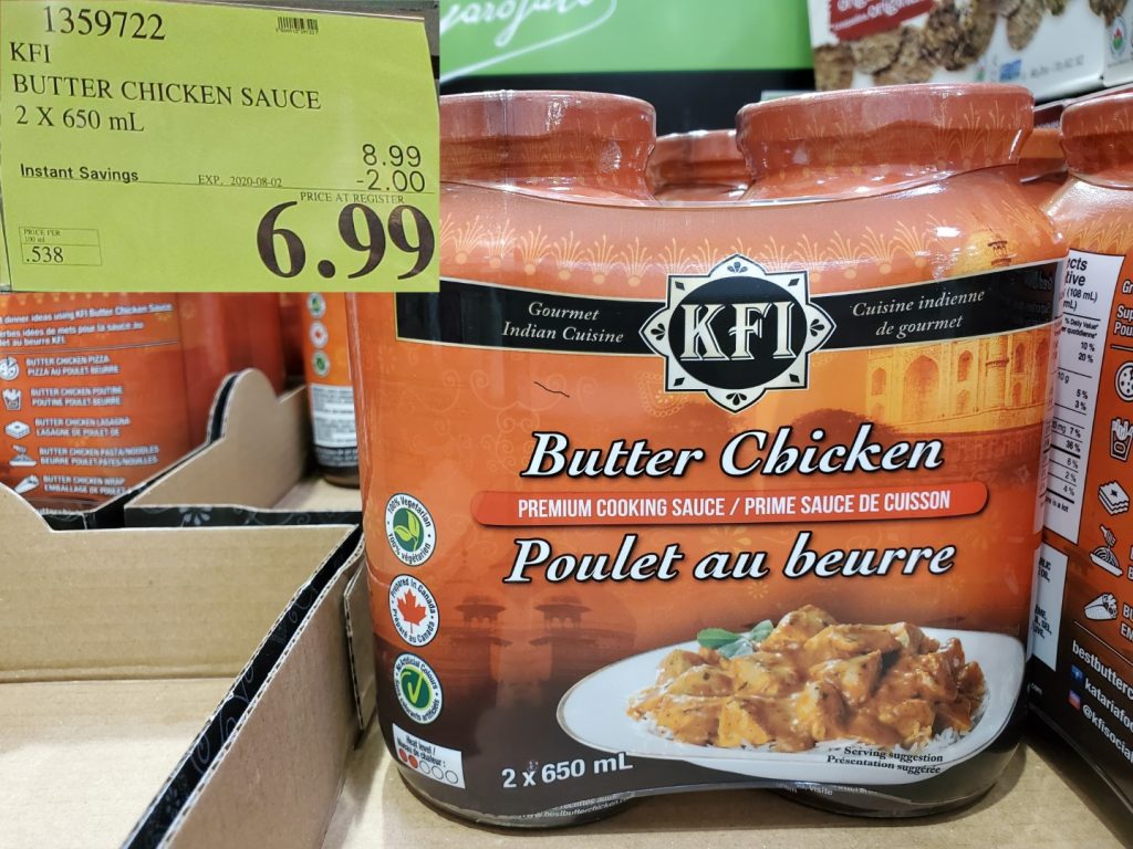 1359722 KFI BUTTER CHICKEN SAUCE 2 x 650 mL 2 00 INSTANT SAVINGS