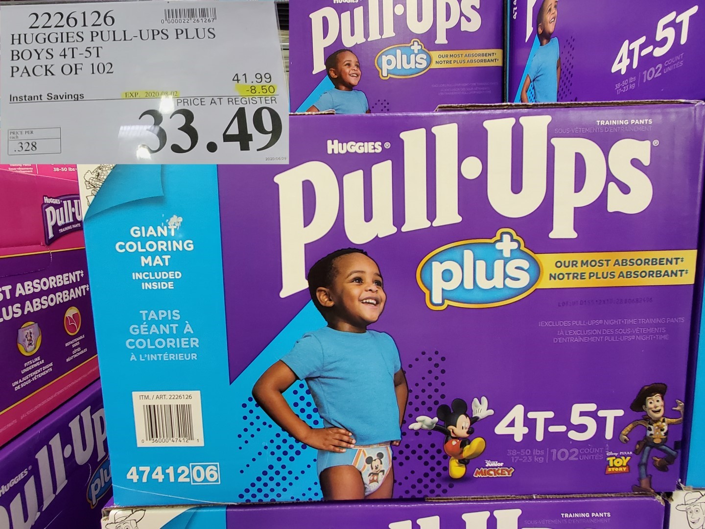 2226126 HUGGIES PULL UPS PLUS BOYS 4T 5T PACK OF 102 8 50 INSTANT