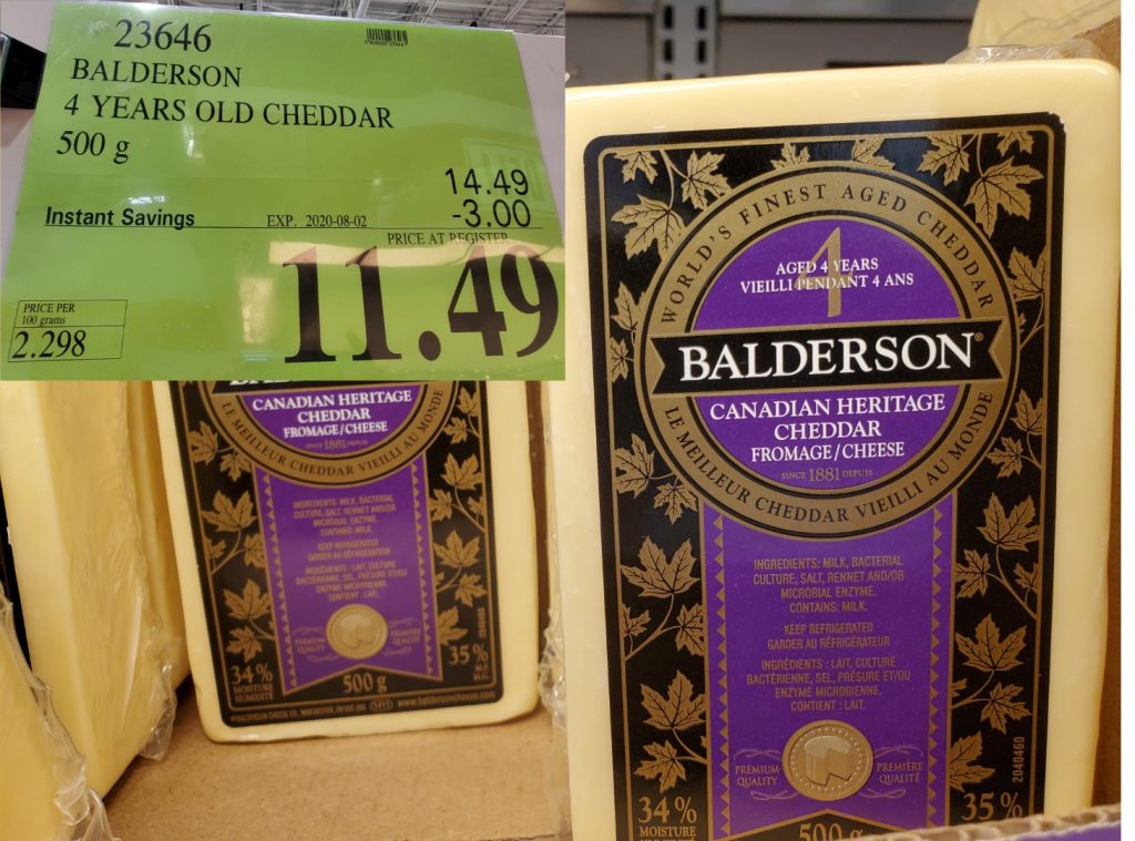 23646 BALDERSON 4 YEARS OLD CHEDDAR 500 g 3 00 INSTANT SAVINGS EXPIRES