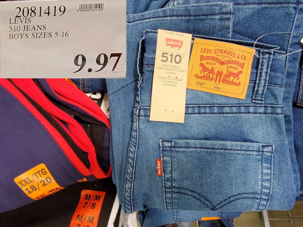2081419 LEVIS 510 JEANS BOYS SIZES 5 16 9 97 Costco East Fan Blog