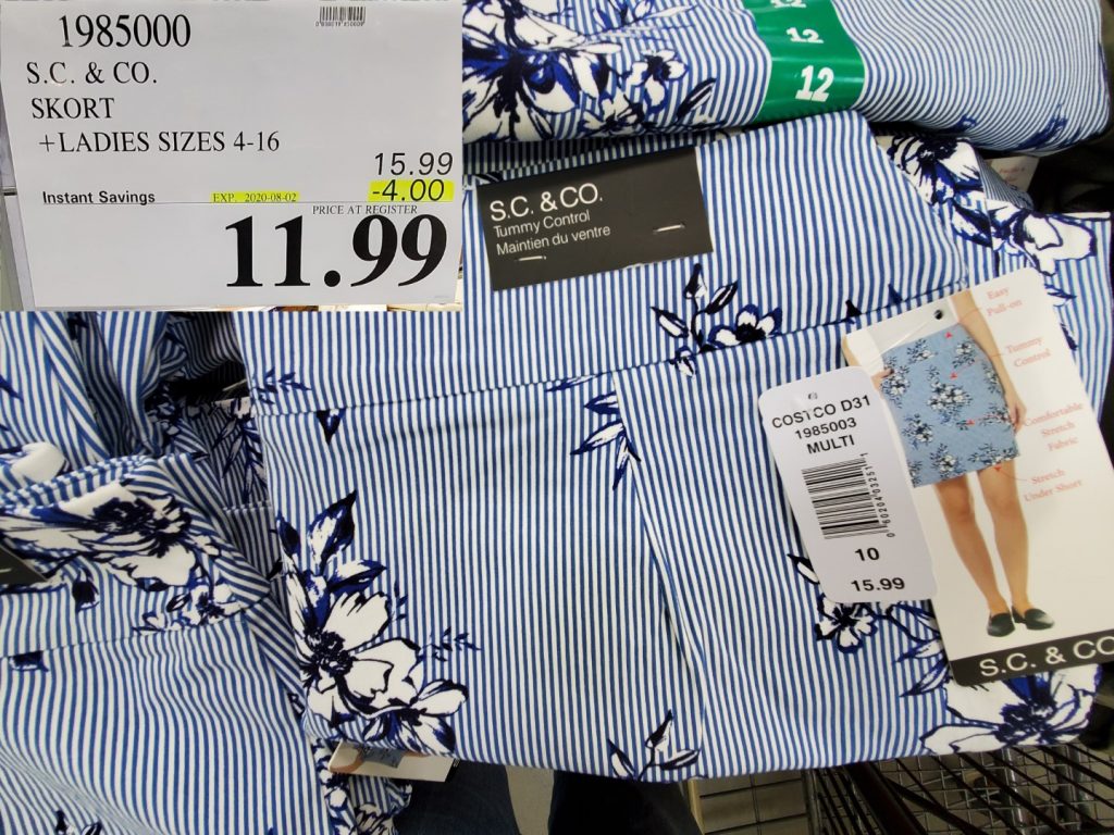 1985000 S C CO SKORT LADIES SIZES 4 16 4 00 INSTANT SAVINGS EXPIRES ON