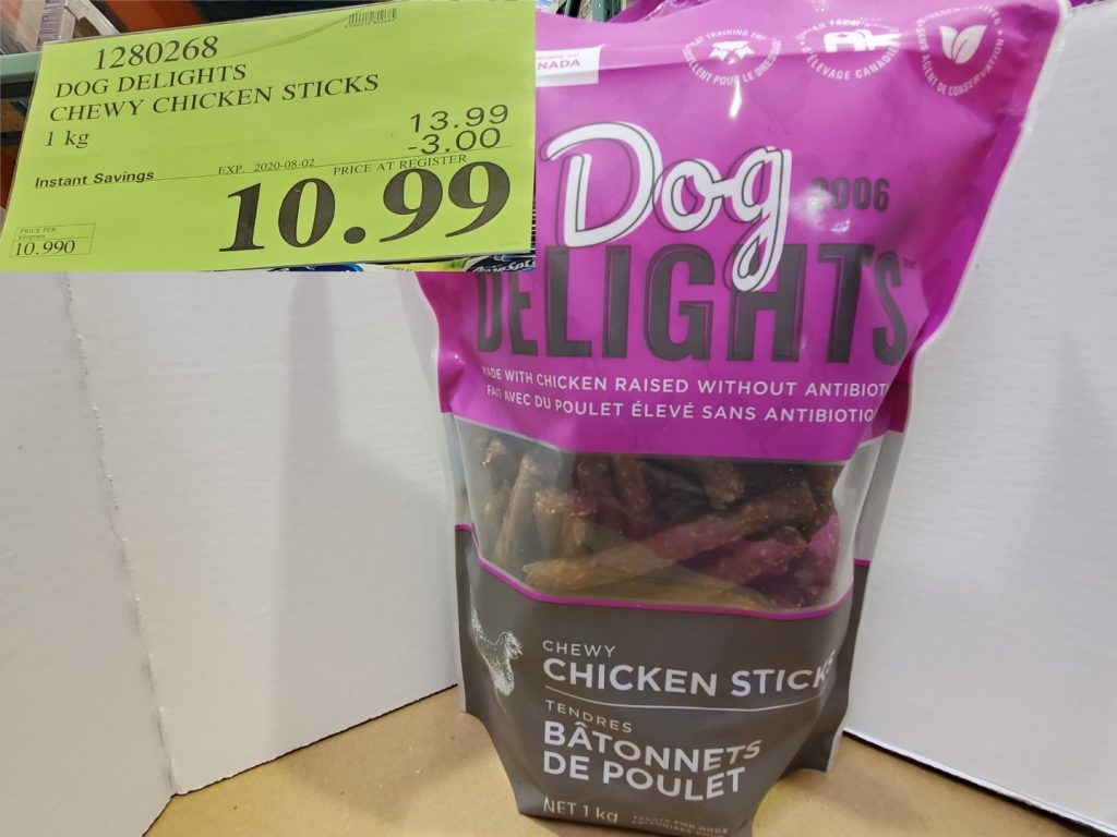1280268 DOG DELIGHTS CHEWY CHICKEN STICKS 1KG 3 00 INSTANT SAVINGS