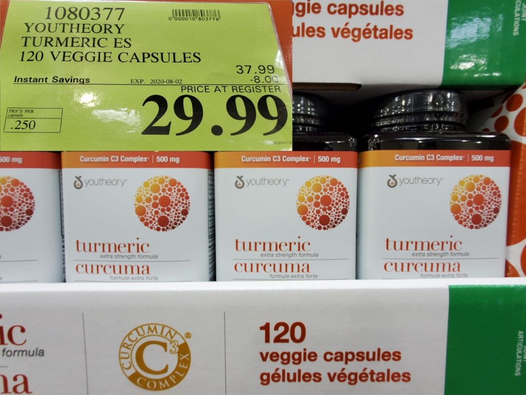 1080377 YOUTHEORY TUMERIC ES 120 VEGGIE CAPSULES 8 00 INSTANT SAVINGS