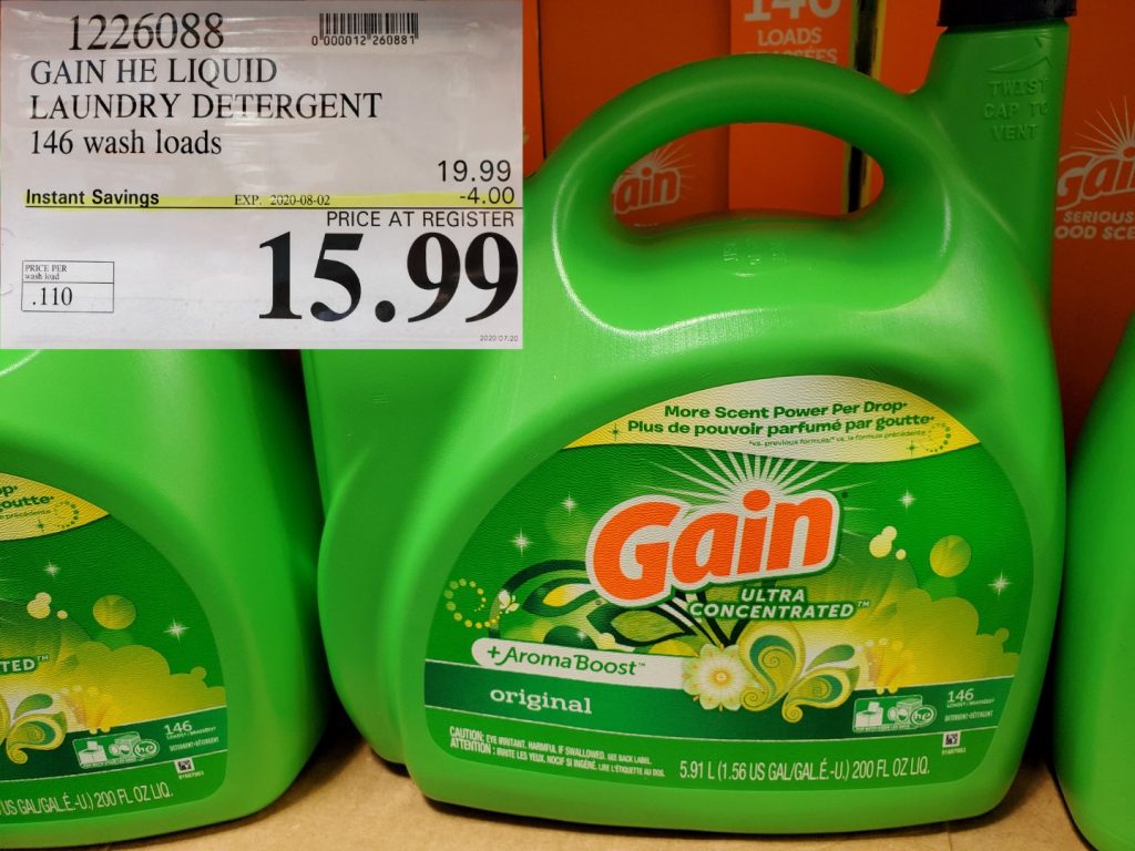 1226088 GAIN HE LIQUID LAUNDRY DETERGENT 146 wash loads 4 00 INSTANT