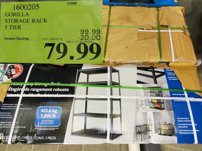 1600205 GORILLA STORAGE RACK 5 TIER 20 00 INSTANT SAVINGS EXPIRES ON 2020 08 30 79 99 Costco