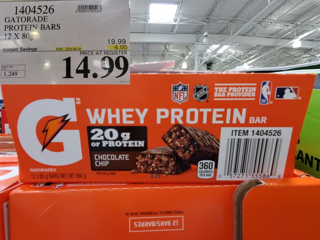 1404526 GATORADE PROTEIN BARS 12 X 80G 5 00 INSTANT SAVINGS EXPIRES ON