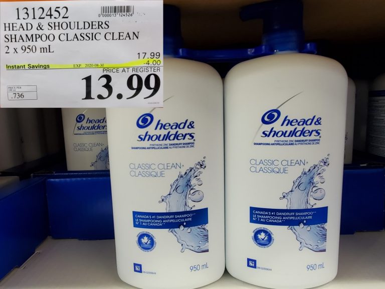 1312452 HEAD SHOULDERS SHAMPOO CLASSIC CLEAN 2 X 950 ML 4 00 INSTANT SAVINGS EXPIRES ON 2020 08